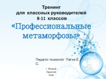 Презентация к тренингу для классных руководителей 8-11 Профессиональные метаморфозы