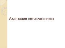 Презентация на семинар Адаптация 5-ков