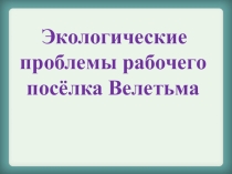 Экологические проблемы посёлка Велетьма