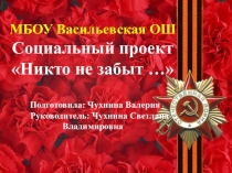 Проект Никто не забыт, ничто не забыто