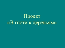 Презентация к Проекту В гости к деревьям