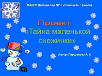 Презентация Тайна маленькой снежинки