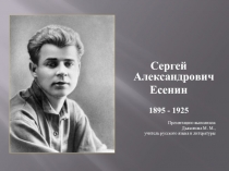 Презентация по литературе на тему: Сергей Есенин