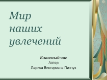Презентация к классному часу Мир наших увлечений