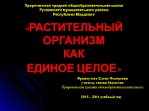 Открытый урок по биологии в 6 классе Растительный организм как единое целое
