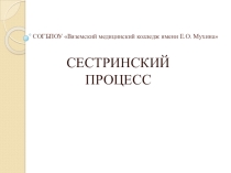 Презентация по ПМ.04 Сестринский процесс