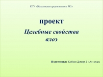 Презентация по ИЗО на тему Целебные свойства алоэ (2 класс)