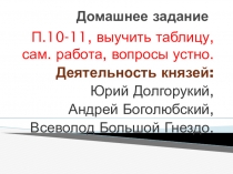 Методическая разработка для 6 класса по Истории России на тему Главные политические центры Руси