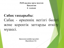 Сабақ - өркеннің негізгі бөлігі және қоректік заттарды өткізу мүшесі. Презентация (6 сынып)
