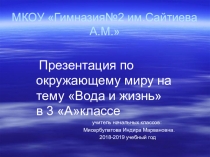 Презентация по окружающему миру на тему: Вода и жизнь