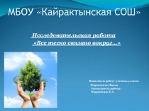 Исследовательская работа Все тесно связано вокруг…