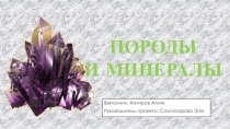 Проектная работа на тему : ПОРОДЫ И МИНЕРАЛЫ