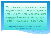 Психолого-педагогическое сопровождение детей-сирот, детей оказавшихся в трудной жизненной ситуации, детей-инвалидов и детей с ограниченными возможностями здоровья в условиях реализации ФГОС
