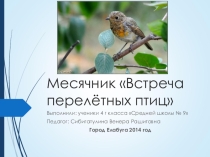 Презентация по окружающему миру на тему Встреча перелётных птиц (4 класс)