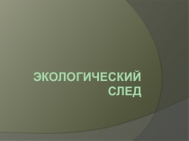 Презентация занятия Экологический след