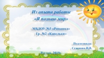 Из опыта работы Я познаю мир