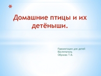 Презентация для дошкольников Птичий двор