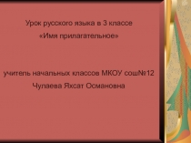 Имя прилагательное,,