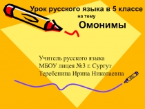 Презентация к уроку по теме Омонимы
