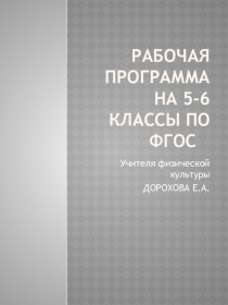 Рабочая программа 5-6 классы по ФГОС-презентация.