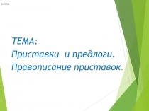 Презентация к уроку формирования грамматического строя речи на тему: Приставки и предлоги. Правописание приставок