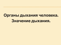 Презентация по теме Дыхание.Потребность организма в кислороде