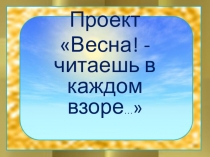 Проект Весна, читаешь в каждом взоре... Коррекционная школа 8 вида.