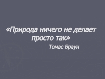 Презентация Природа ничего не делает просто так по биологии 7 класс