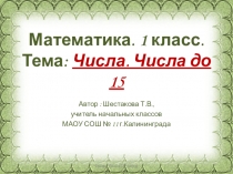 Презентация по математике для 1 класса на тему Числа.Числа до 15