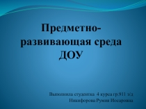 Предметно-развивающая среда ДОУ