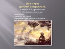 Два мира. Мир детей и мир взрослых. Приставкин Ночевала тучка золотая