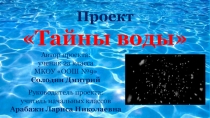 Презентация проекта по окружающему миру на тему Тайны воды (2 класс)