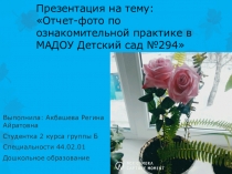 Презентация фото-отчет по ознакомительной практике в детском саду