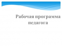 Рабочая программа педагога