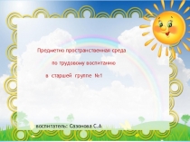 Презентация  Трудовая деятельность