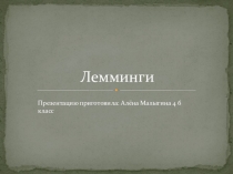 Презентация по окружающему миру на тему  Лемминги (4 класс)