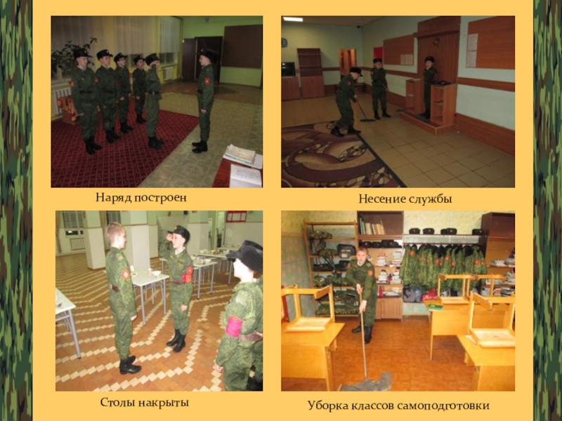 Презентация уставы вооруженных сил РФ, как основа воспитательной работы ГОУ ТО ПЕРВОМАЙСКАЯ КАДЕТСКАЯ ШКОЛА Наряд построен Наряд построен