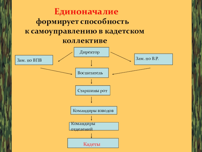 Презентация уставы вооруженных сил РФ, как основа воспитательной работы ГОУ ТО ПЕРВОМАЙСКАЯ КАДЕТСКАЯ ШКОЛА Единоначалие
