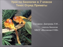 Презентация по биологии Приматы 7класс