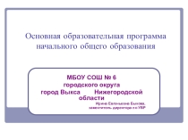 Единые требования к написанию основной образовательной программы начального общего образования.