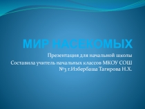 Презентация по окружающему миру на тему Мир насекомых (1 класс)