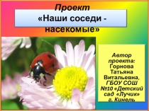 Проект Наши соседи - насекомые