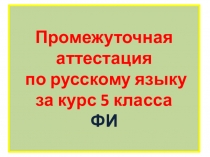 Контрольная работа по русскому языку за курс 5 класса