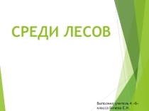 Презентация к уроку по окружающему миру 4 класс Среди лесов