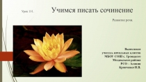Презентация к уроку учимся писать сочинение Кувшинка