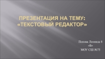 Текстовый редактор (проект ученика 8 класса)