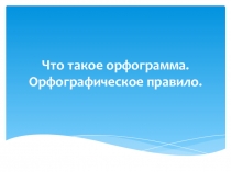 Презентация к уроку русского языка во 2 классе Что такое орфограмма. Орфографическое правило