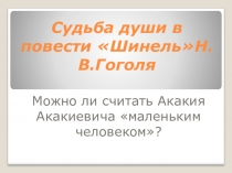 Урок в 9 классе Судьба души в повести Н.В.Гоголя Шинель