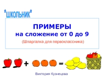 Презентация Решение примеровi 1 класс