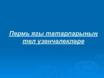 Презентация Пермь ягы татарларының тел үзенчәлекләре